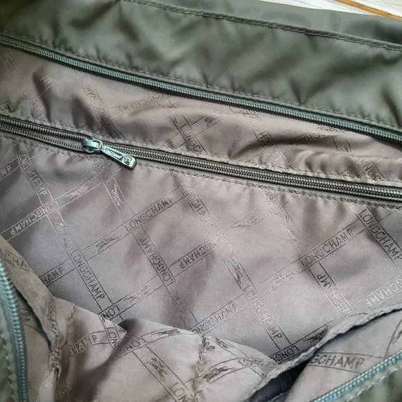 Longchamp Brown Nylon Tote with Brown Leather Square Label - Picture 7 of 10